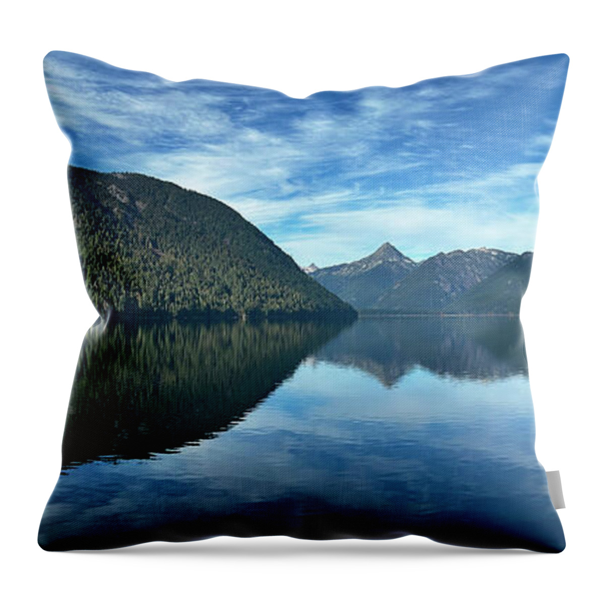 Reflection Throw Pillow featuring the photograph Reflections to Autumn - Chilliwack Lake, BC. by Ian McAdie