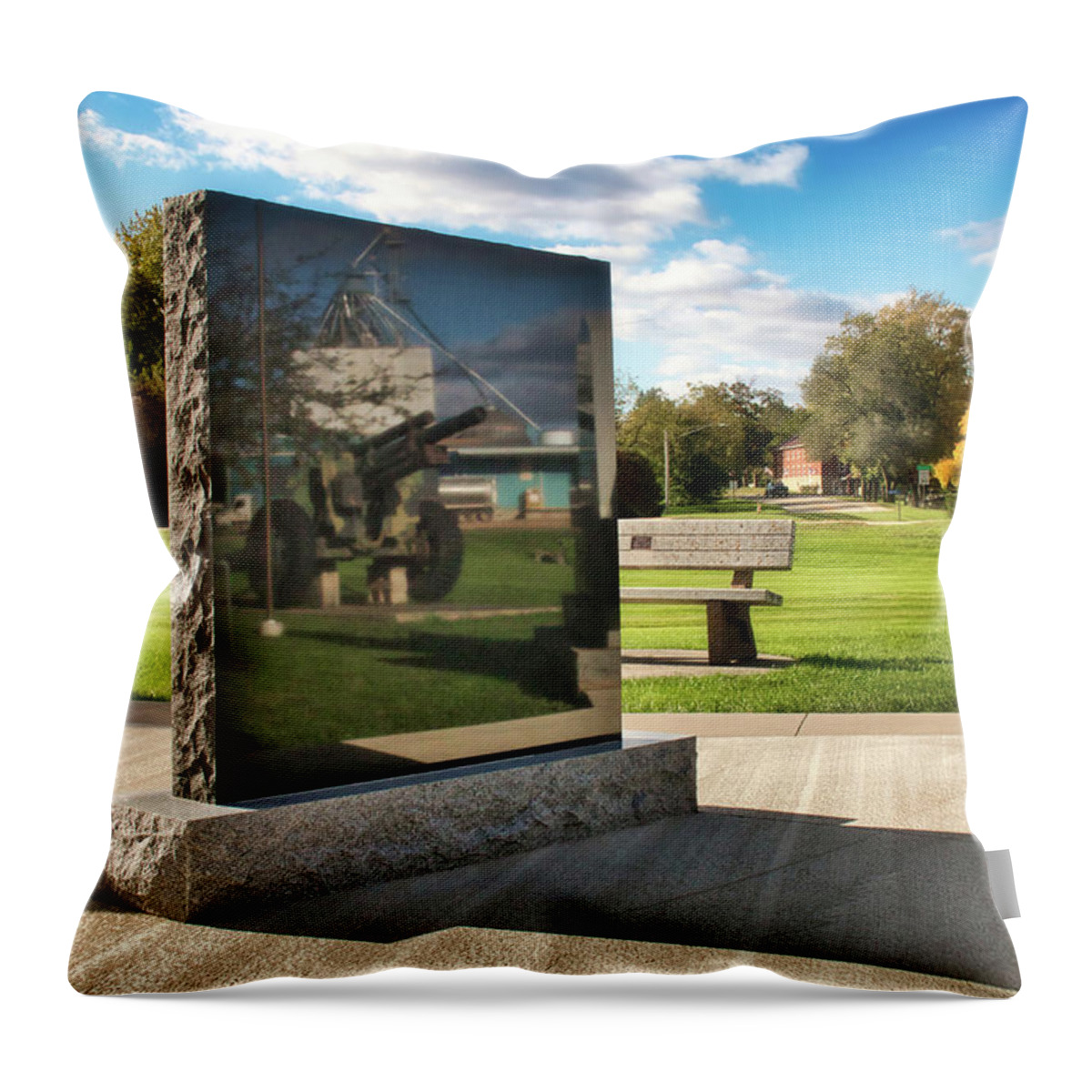 Hopkinton Throw Pillow featuring the photograph Reflective Artillery by American Landscapes