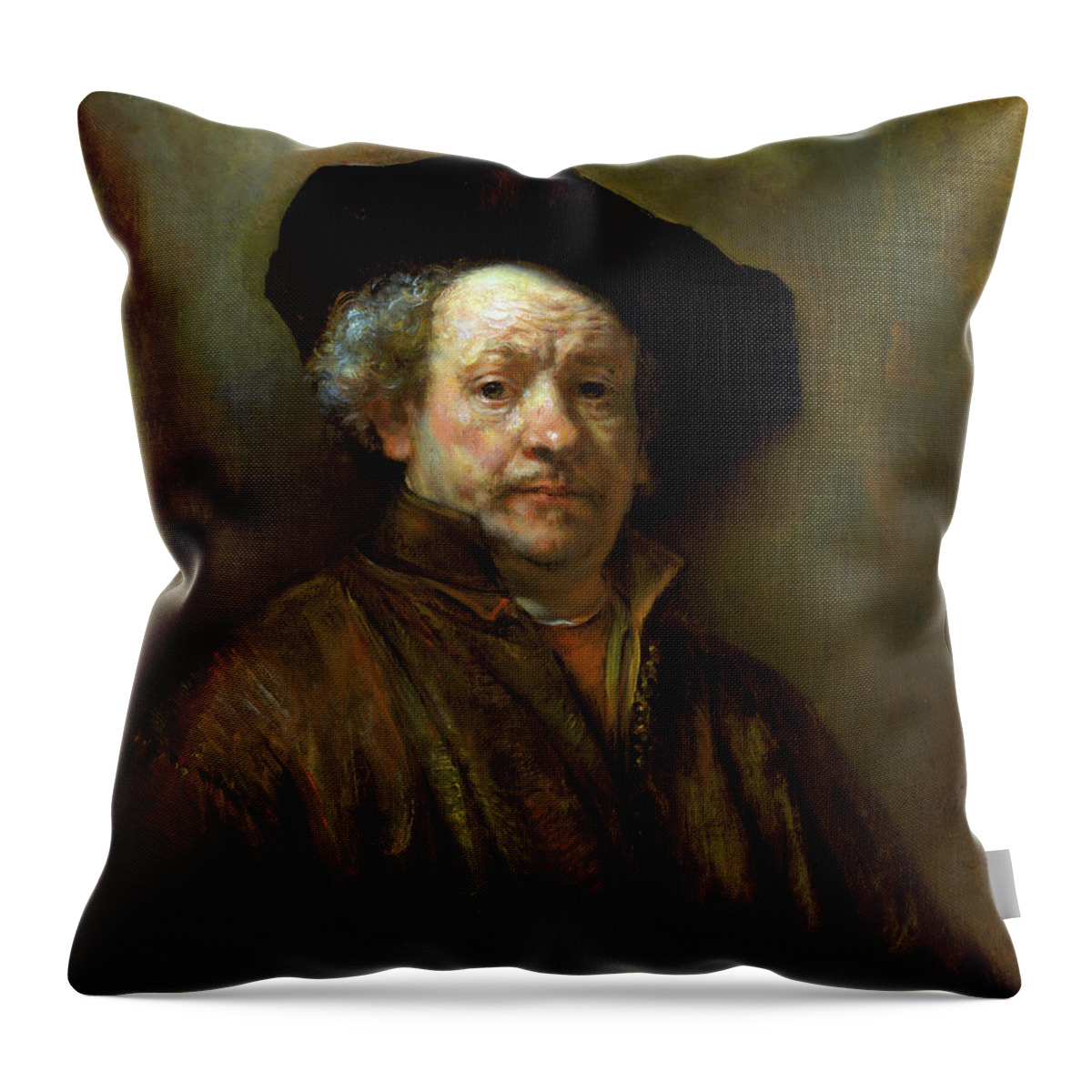 Rembrandt Throw Pillow featuring the painting Rembrandt by Long Shot