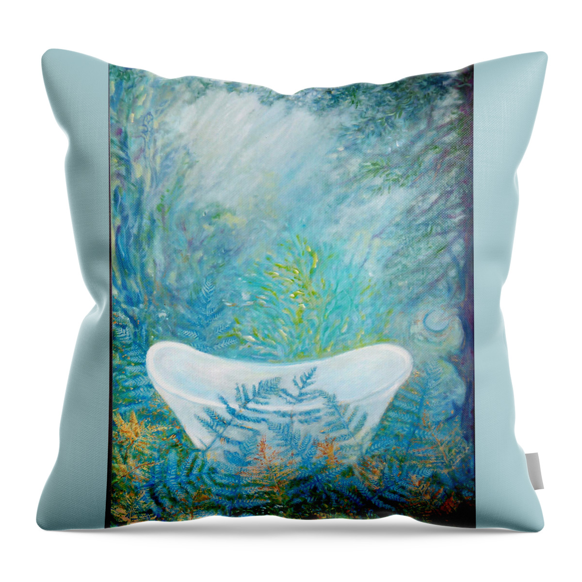 Repose Throw Pillow featuring the painting Repose by Elzbieta Goszczycka