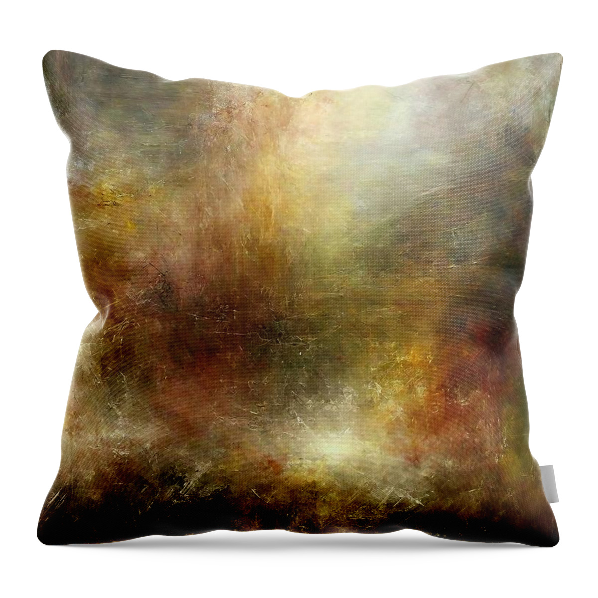 Seasonal Throw Pillow featuring the painting Requiem Limited Edition 1 of 1 Painting seasonal stormy turbulent heavenly inspired abstract acrylic art artist artistic artwork backdrop background billboard blue bright brush brushstroke canvas by N Akkash