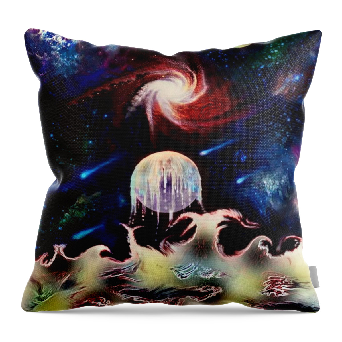 Space Throw Pillow featuring the digital art Restless by David Neace CPX