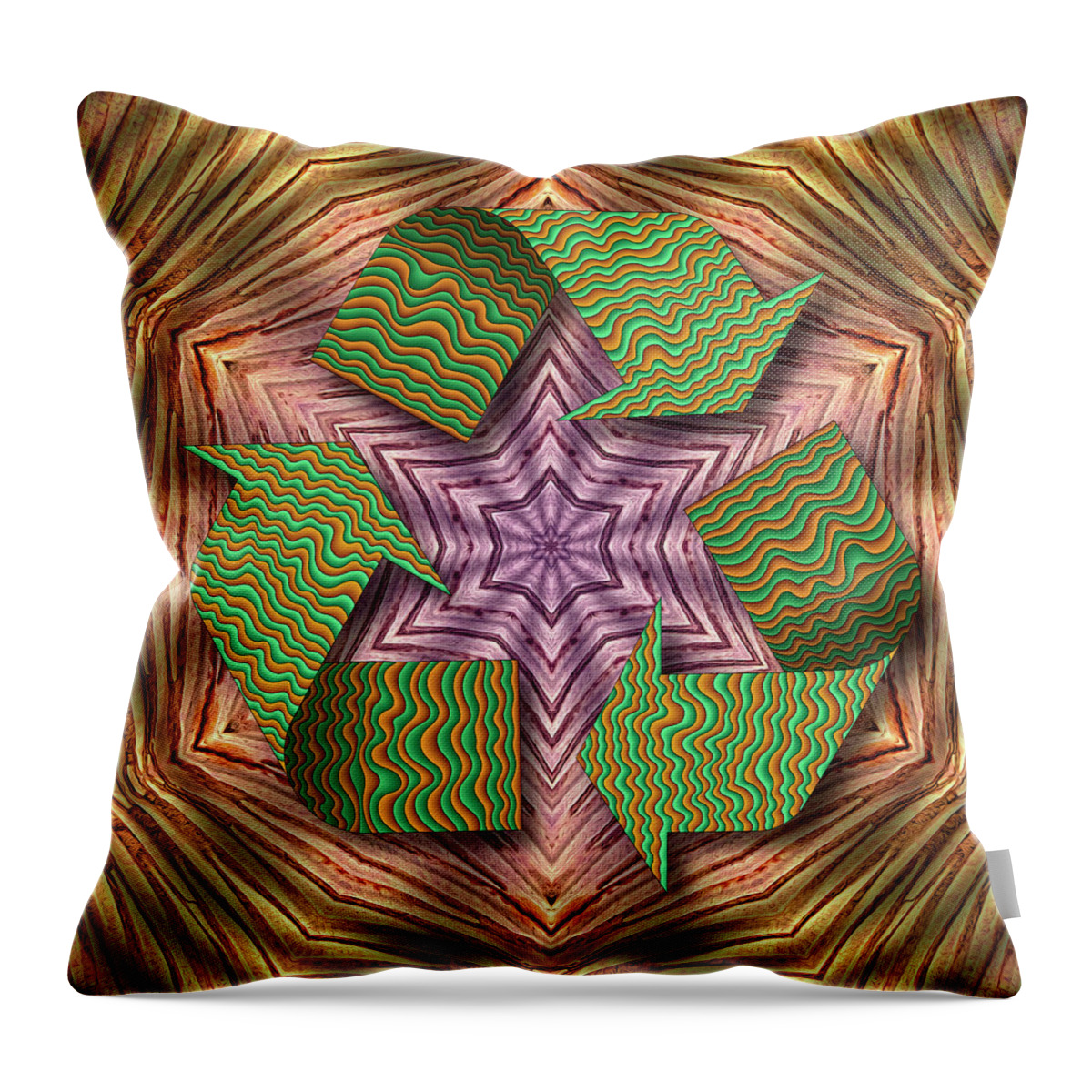 Recycling Mandala Throw Pillow featuring the digital art Restless Ripples by Becky Titus