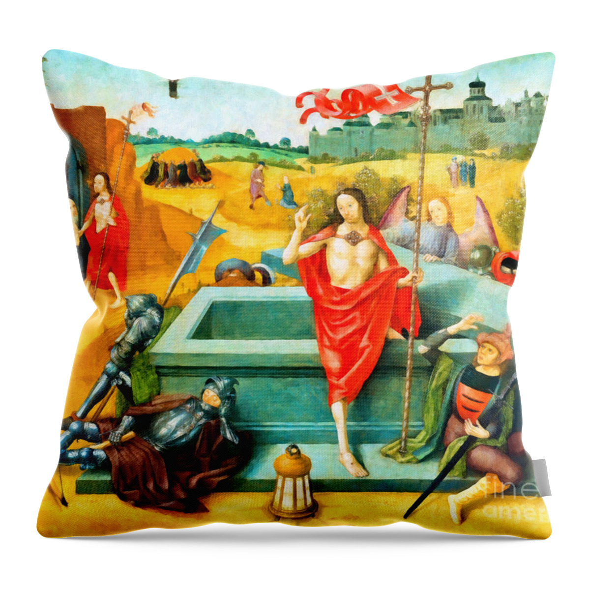Resurrection Throw Pillow featuring the photograph Resurrection in Red by Munir Alawi
