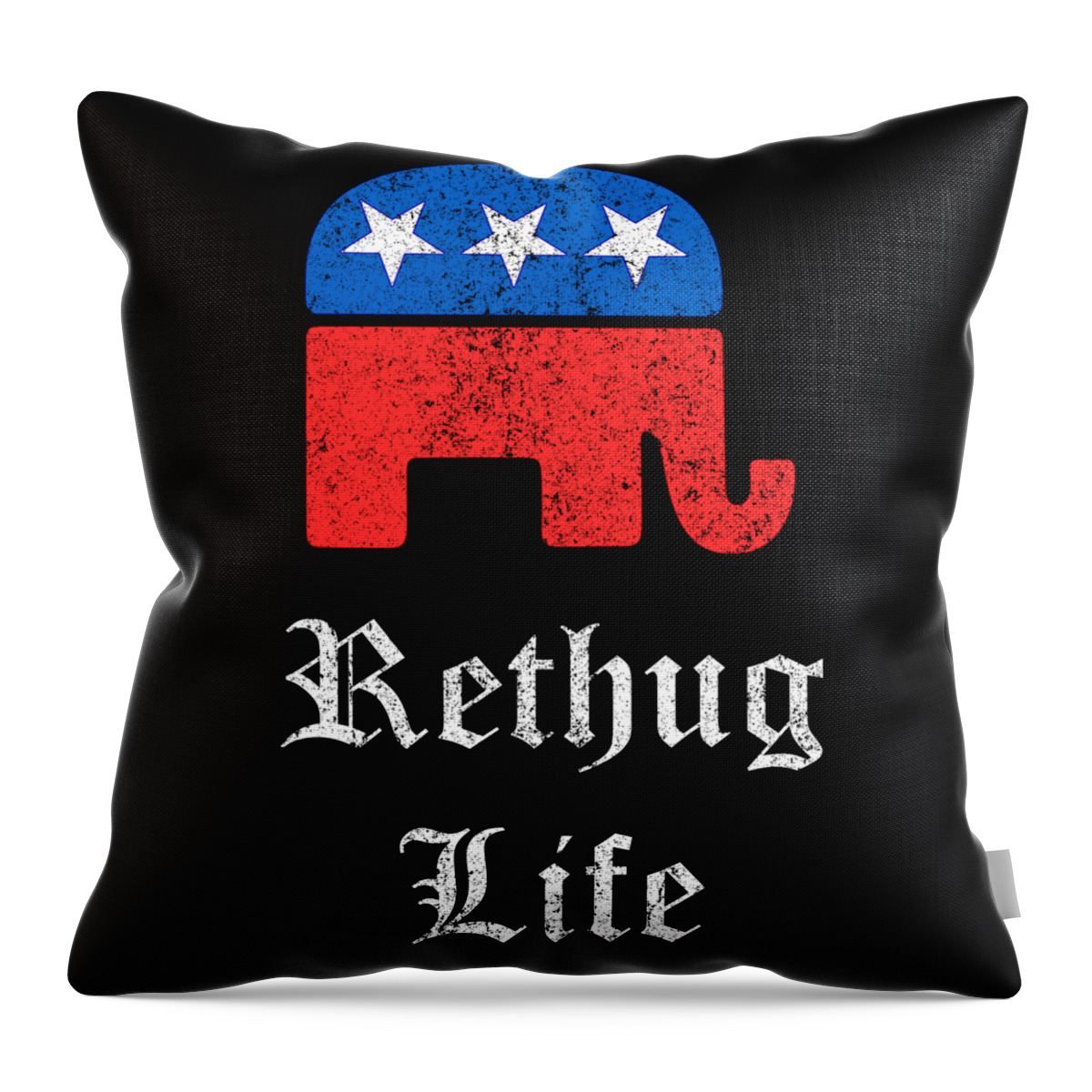 Funny Throw Pillow featuring the digital art Rethug Life Retro by Flippin Sweet Gear