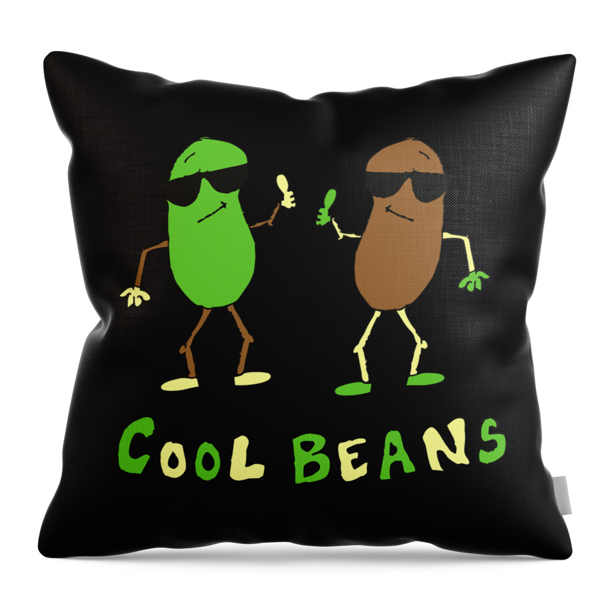 Funny Throw Pillow featuring the digital art Retro Cool Beans by Flippin Sweet Gear