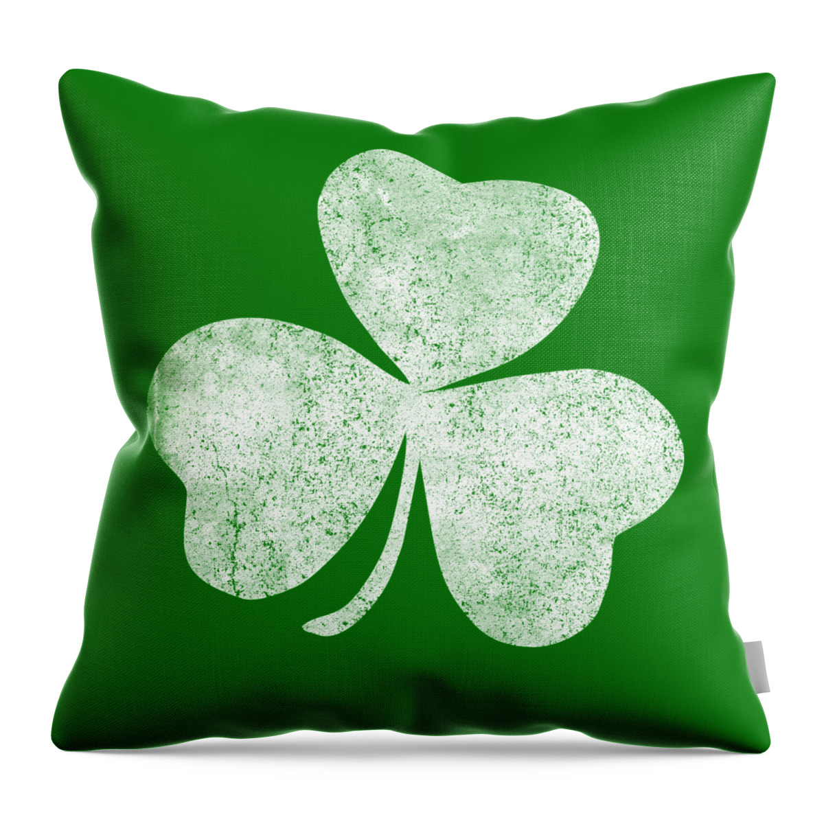 Funny Throw Pillow featuring the digital art Retro Distressed Shamrock St Patricks Day by Flippin Sweet Gear