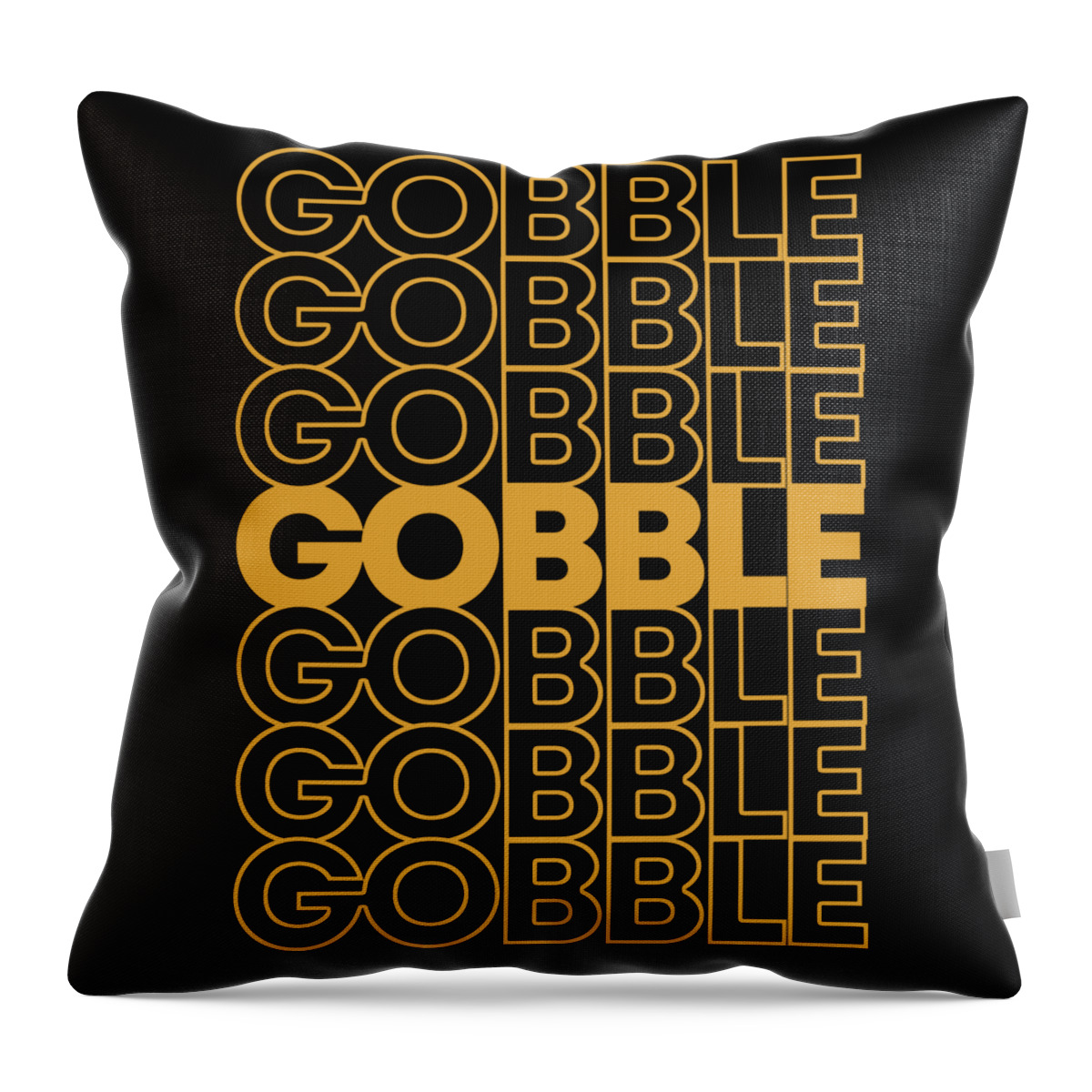 Thanksgiving 2023 Throw Pillow featuring the digital art Retro Gobble Gobble Thanksgiving Turkey by Flippin Sweet Gear
