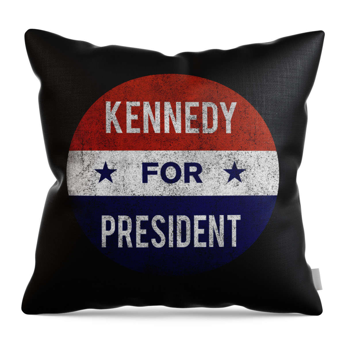Funny Throw Pillow featuring the digital art Retro Kennedy For President JFK 1960 by Flippin Sweet Gear