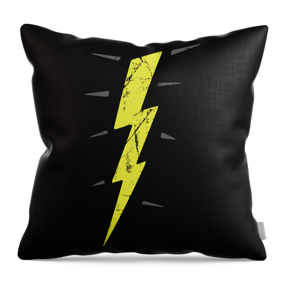 Funny Throw Pillow featuring the digital art Retro Lightening Bolt by Flippin Sweet Gear