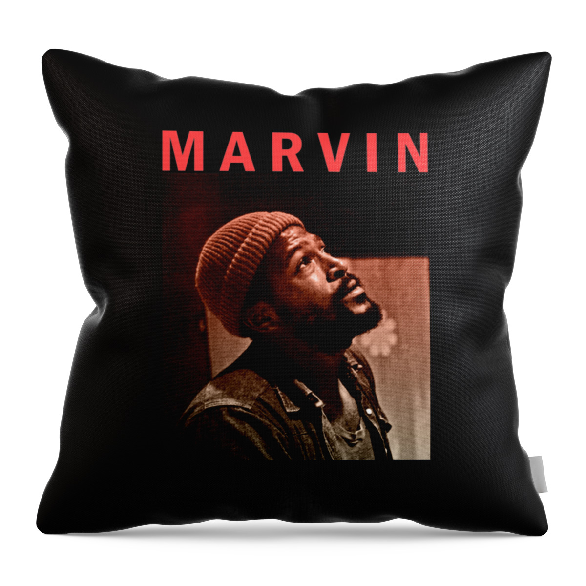 Marvin Gaye Throw Pillow featuring the digital art Retro Marvin Gaye Tribute by Notorious Artist