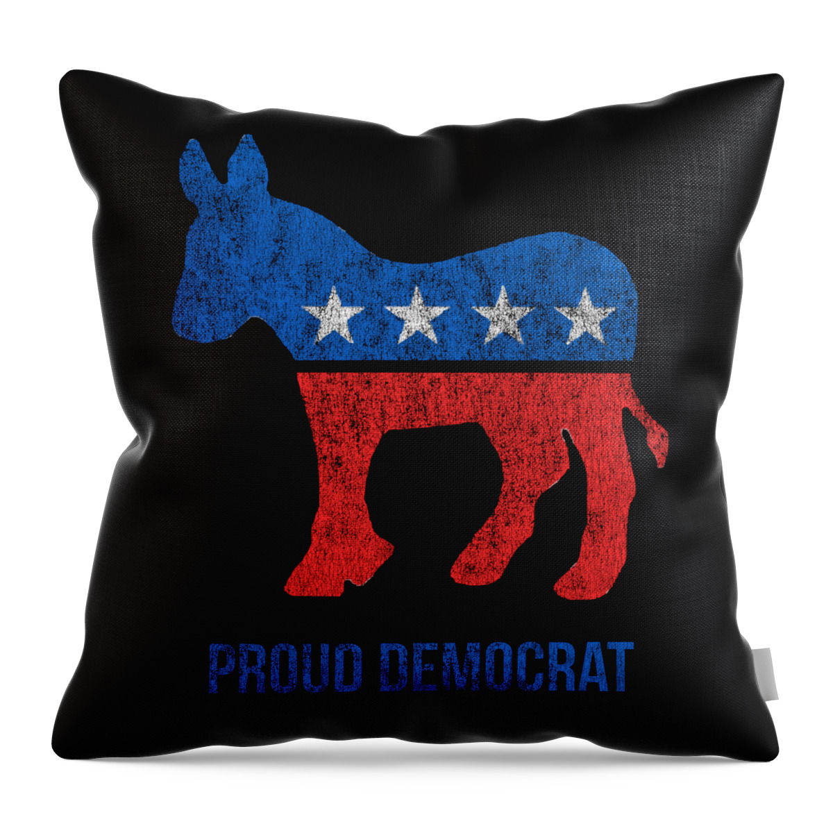 Democracy Throw Pillow featuring the digital art Retro Proud Democrat by Flippin Sweet Gear