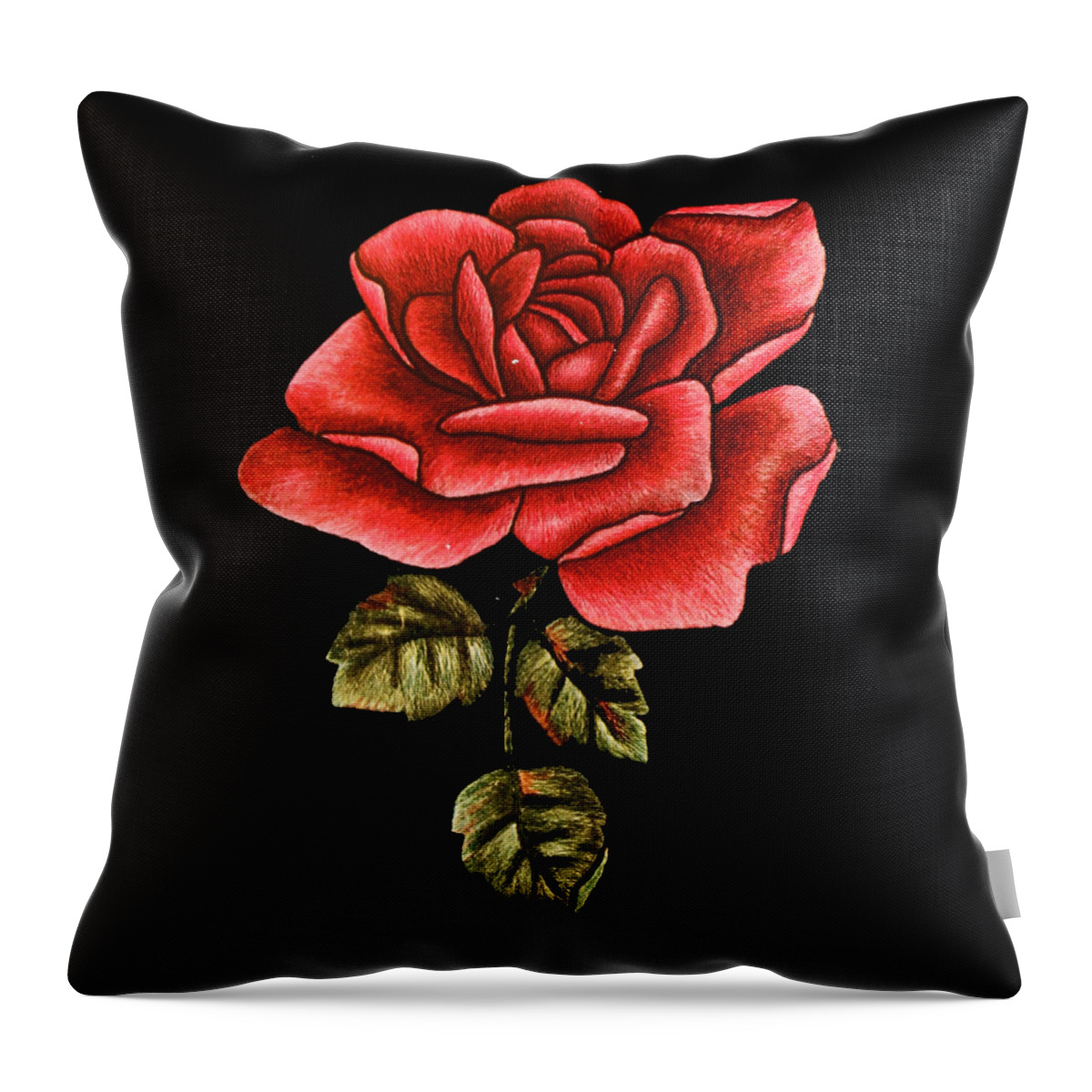 Funny Throw Pillow featuring the digital art Retro Rose by Flippin Sweet Gear
