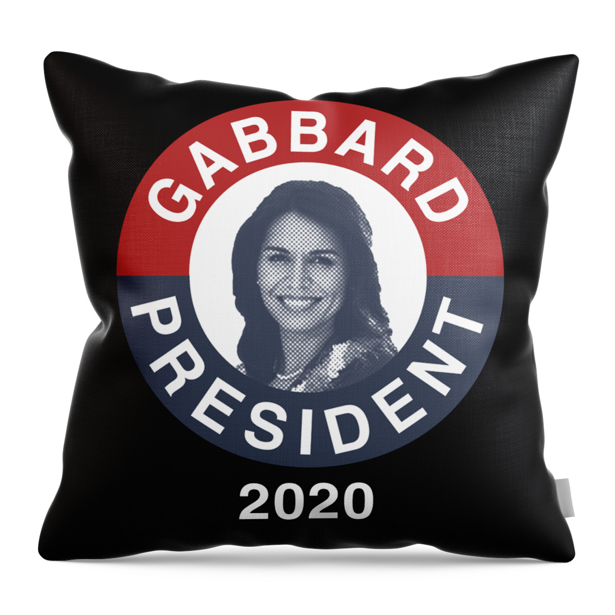 Election Throw Pillow featuring the digital art Retro Tulsi Gabbard for President 2020 by Flippin Sweet Gear