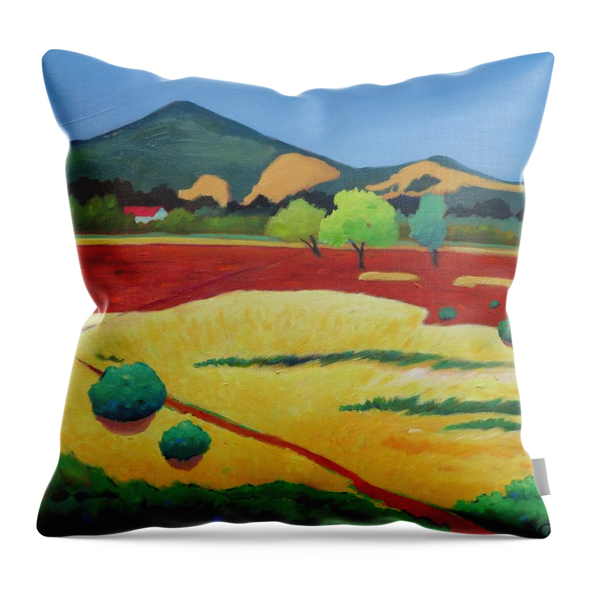 El Toro Throw Pillow featuring the painting Return to Morgan Hill by Gary Coleman