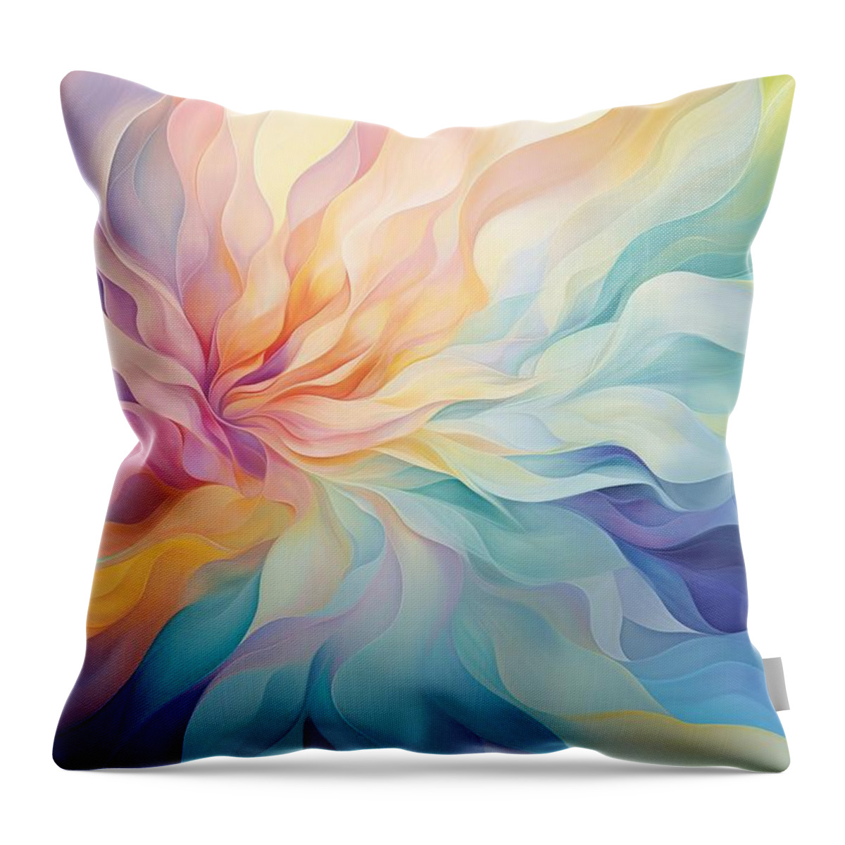 Abstract Throw Pillow featuring the painting Rhapsody of Color by Land of Dreams