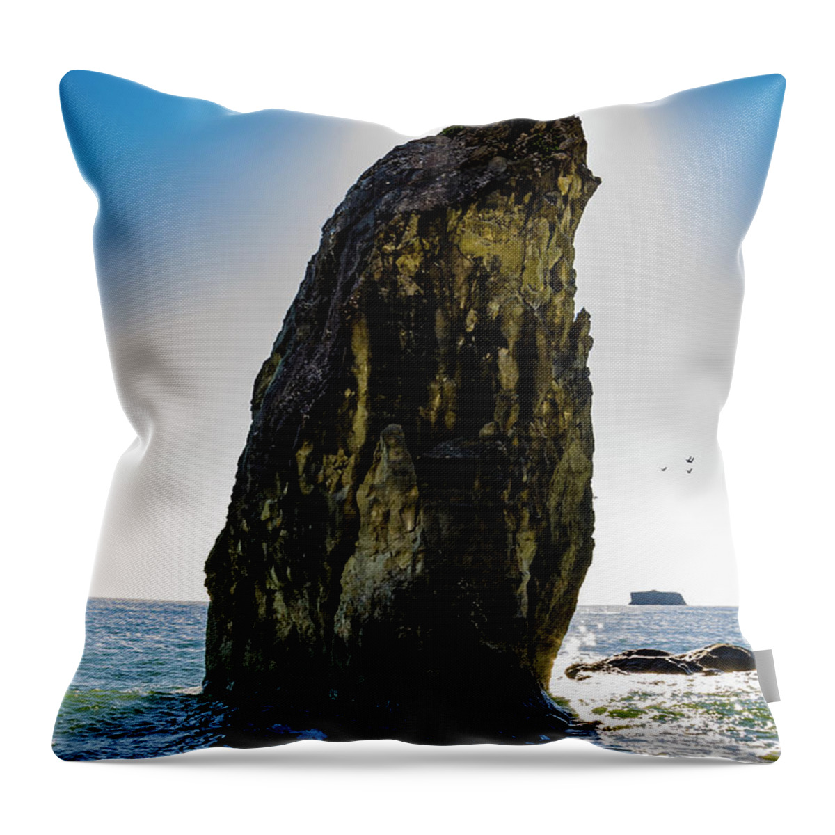 Scenery Throw Pillow featuring the photograph Rialto Beach Sea Stack 2 by Pelo Blanco Photo