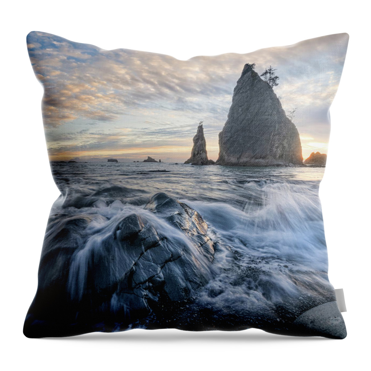 Nature Throw Pillow featuring the photograph Rialto Surf by Steve Berkley