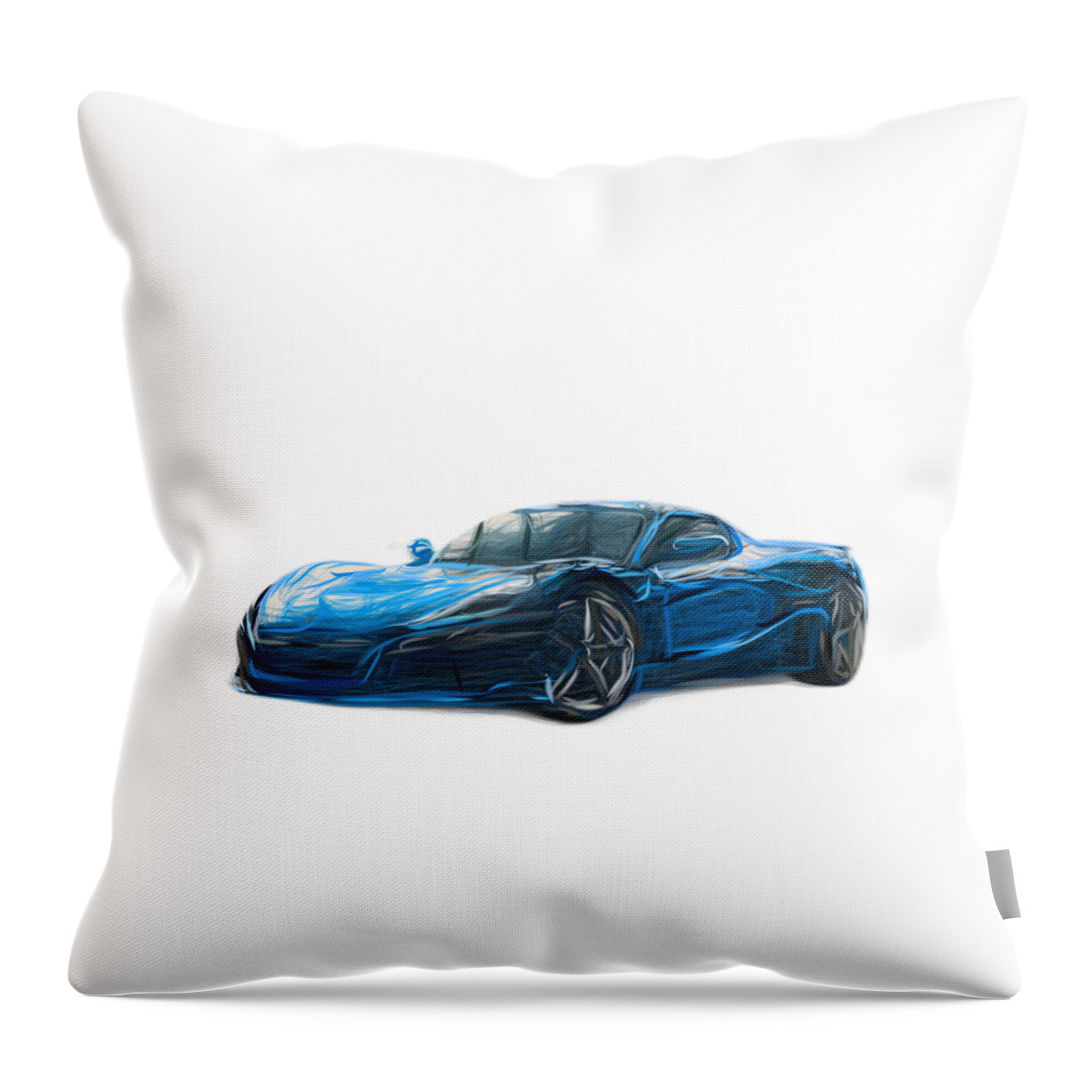 Rimac Throw Pillow featuring the digital art Rimac C Two by CarsToon Concept