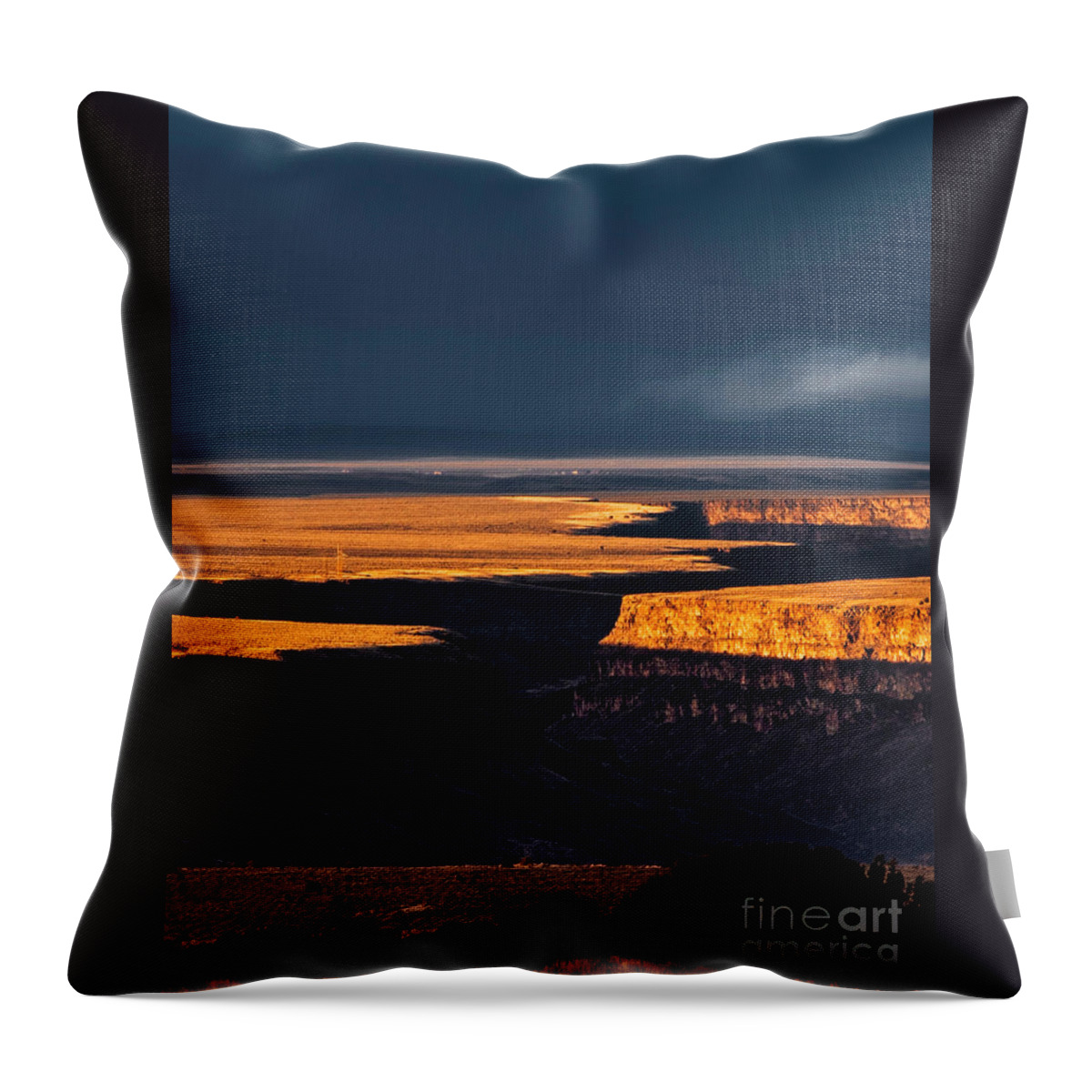  Throw Pillow featuring the photograph Rio Grande Gorge Golden by Elijah Rael