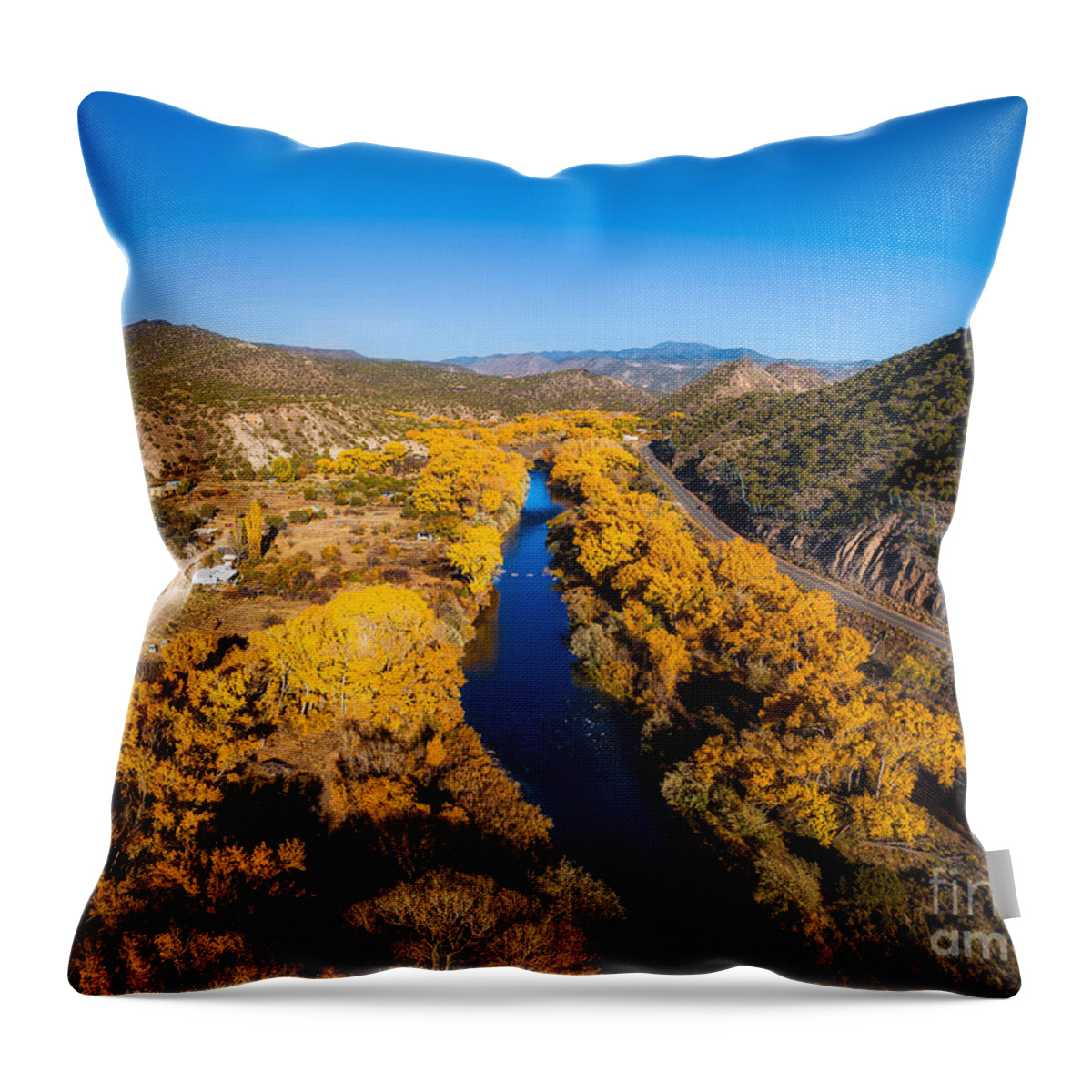 River Throw Pillow featuring the photograph Rio Grande in Fall by Elijah Rael