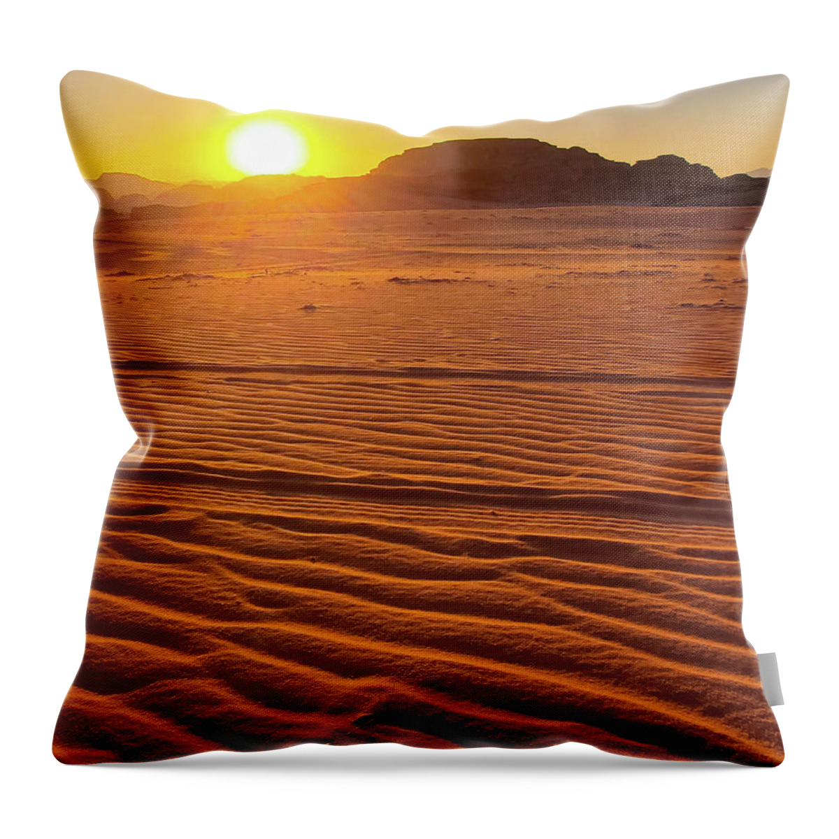 Sunset Throw Pillow featuring the photograph Ripples in the Sand by Andrea Whitaker