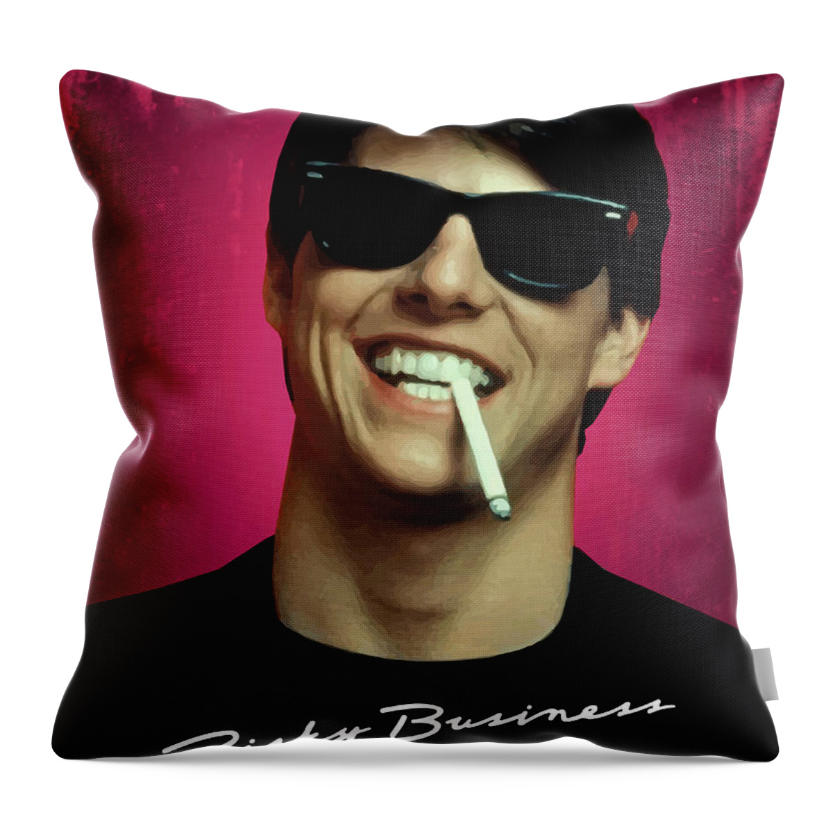 Movie Poster Throw Pillow featuring the digital art Risky Business by Bo Kev