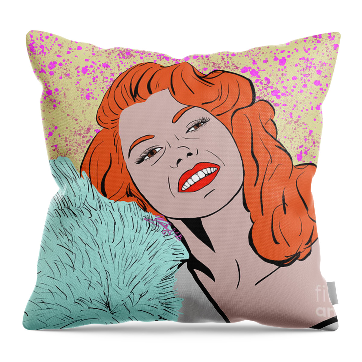 Rita Hayworth Throw Pillow featuring the digital art Rita Hayworth by Marisol VB