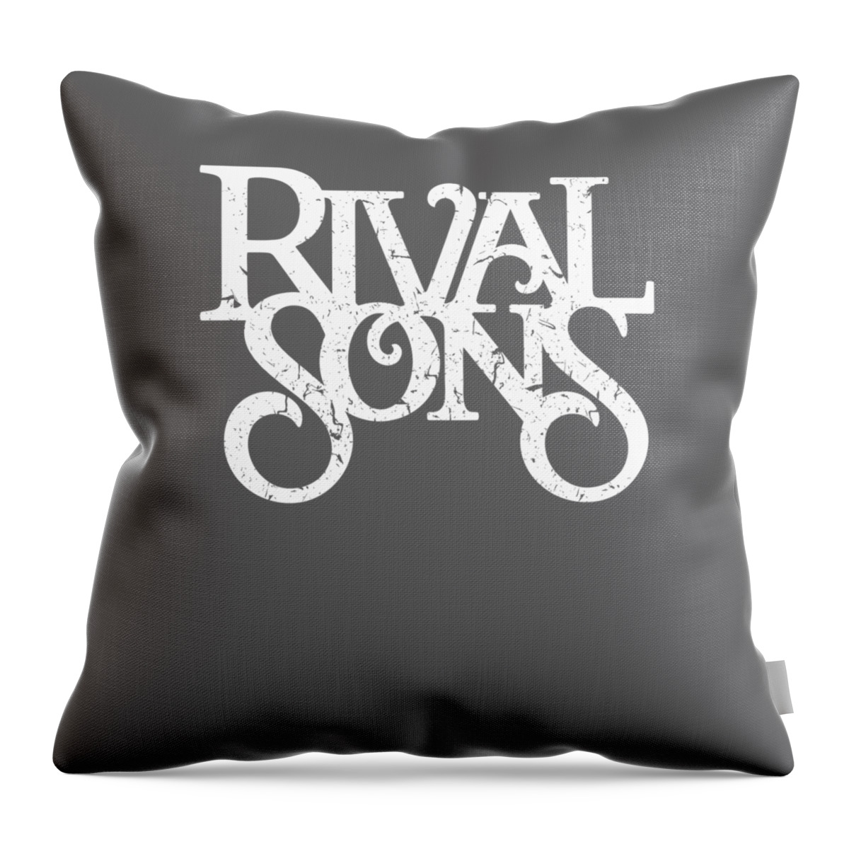  Christian Rock Throw Pillow featuring the painting RIVAL SONS  green by Yvette Morgan