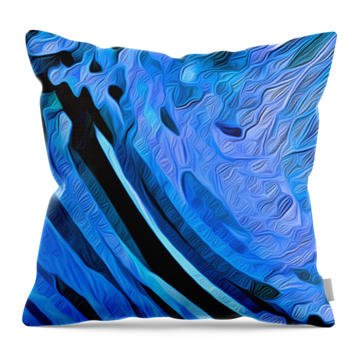 Digital Throw Pillow featuring the digital art River Flows Abstract by Ronald Mills
