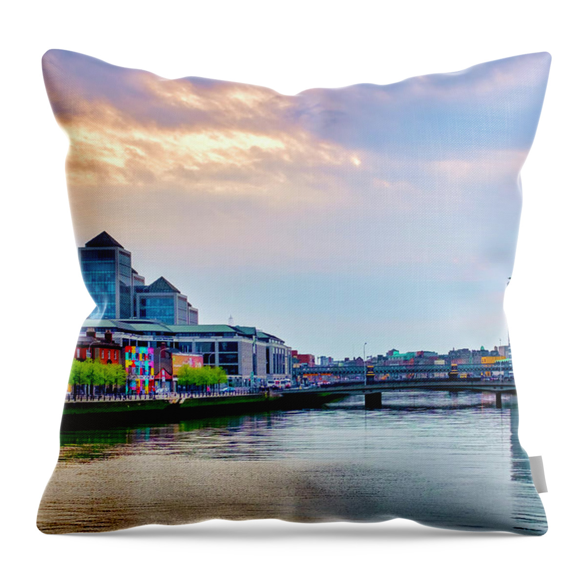 Ireland Throw Pillow featuring the photograph River Liffey by Fabrizio Troiani