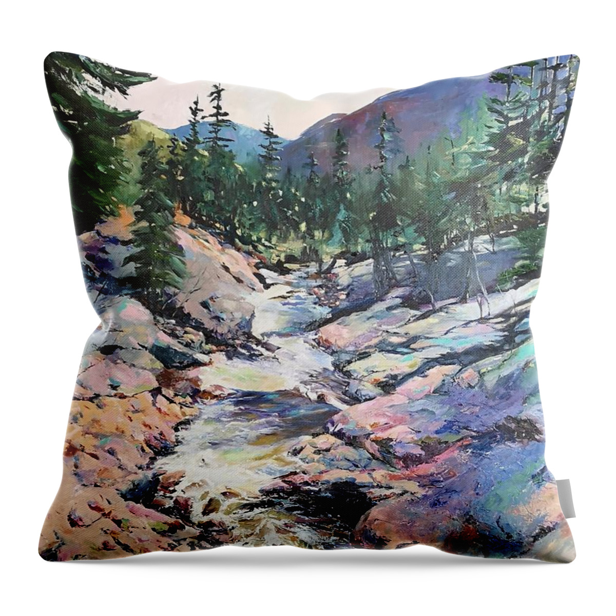 Water Throw Pillow featuring the painting River by Sheila Romard