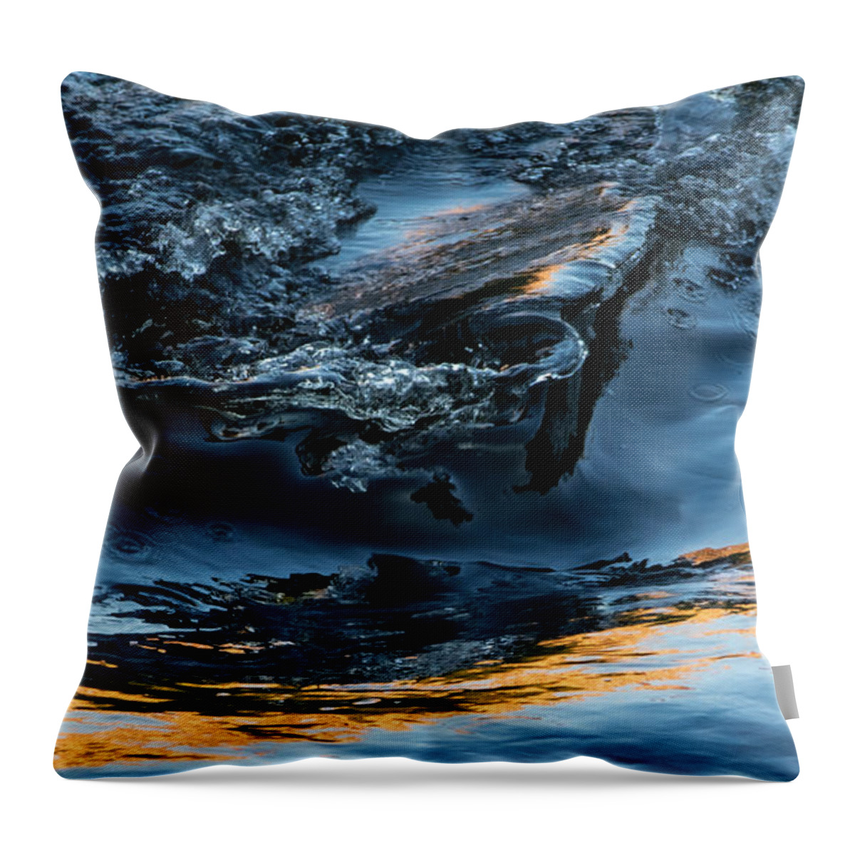 Water Throw Pillow featuring the photograph River Surf Part II by Linda Bonaccorsi