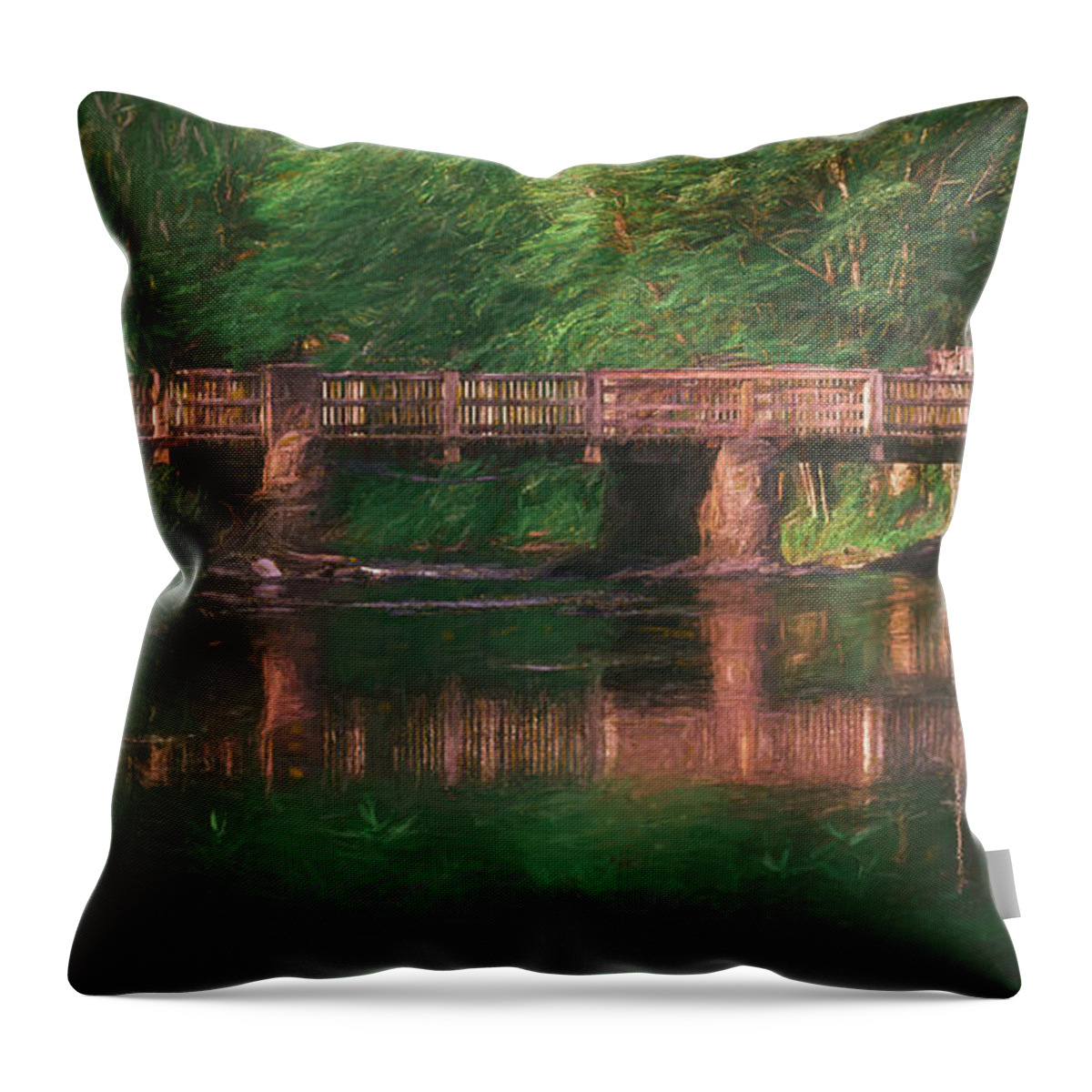 Lehigh Throw Pillow featuring the photograph Robin Hood Bridge Painterly by Jason Fink