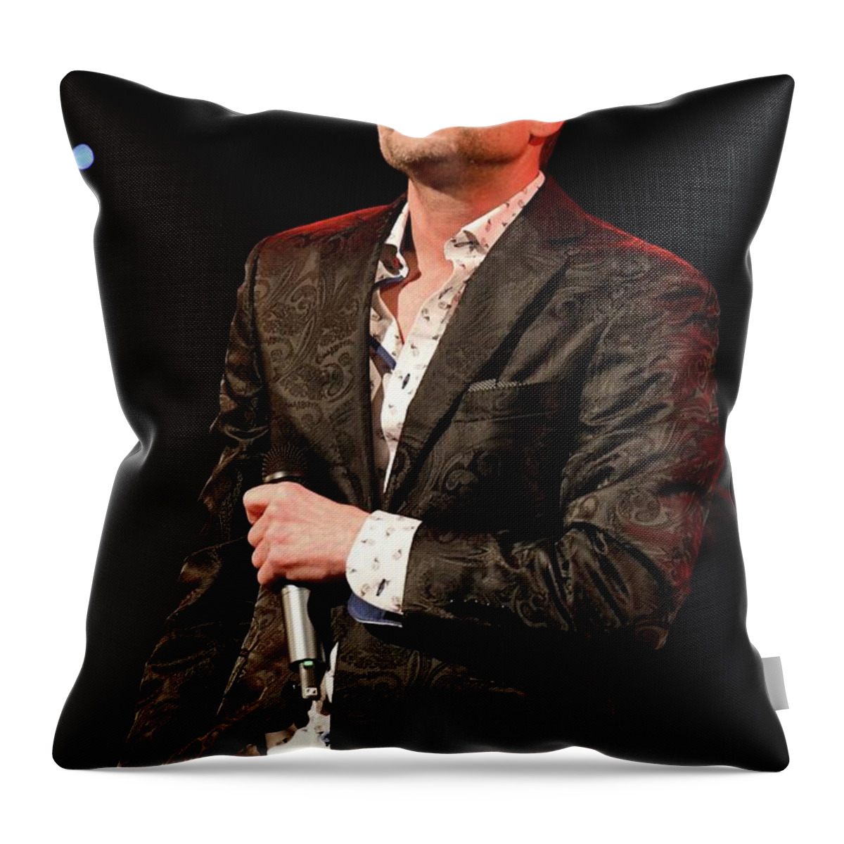 Singer Throw Pillow featuring the photograph Robin Wilson - Smithereens - Color Photograph by Concert Photos