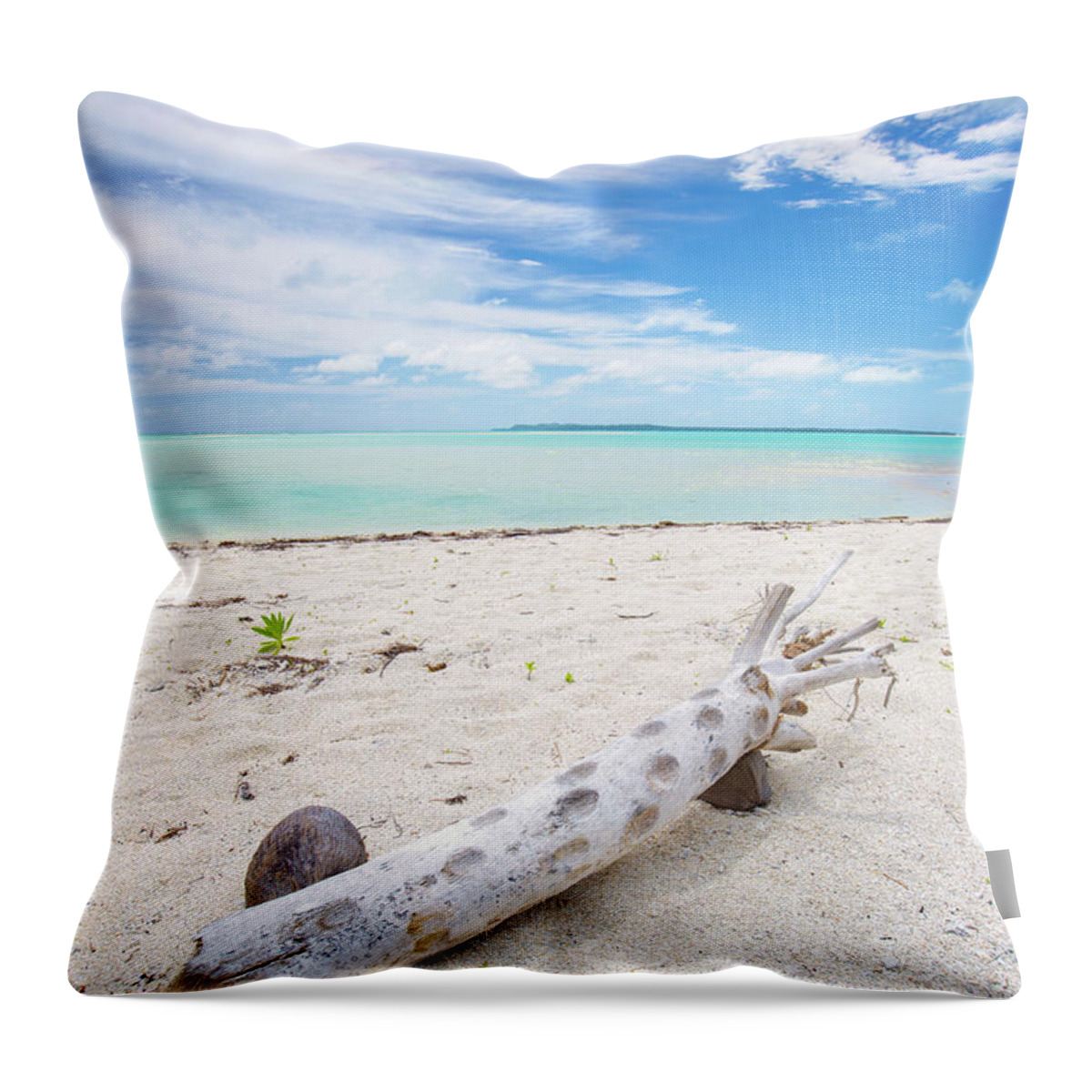 Driftwood Throw Pillow featuring the photograph Robinson Crusoe's Living Room by Becqi Sherman