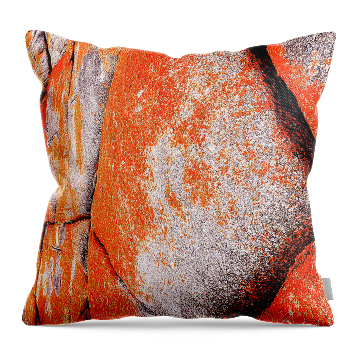 Rock Throw Pillow featuring the photograph Rock Abstracts - Bay of Fires 2 by Lexa Harpell