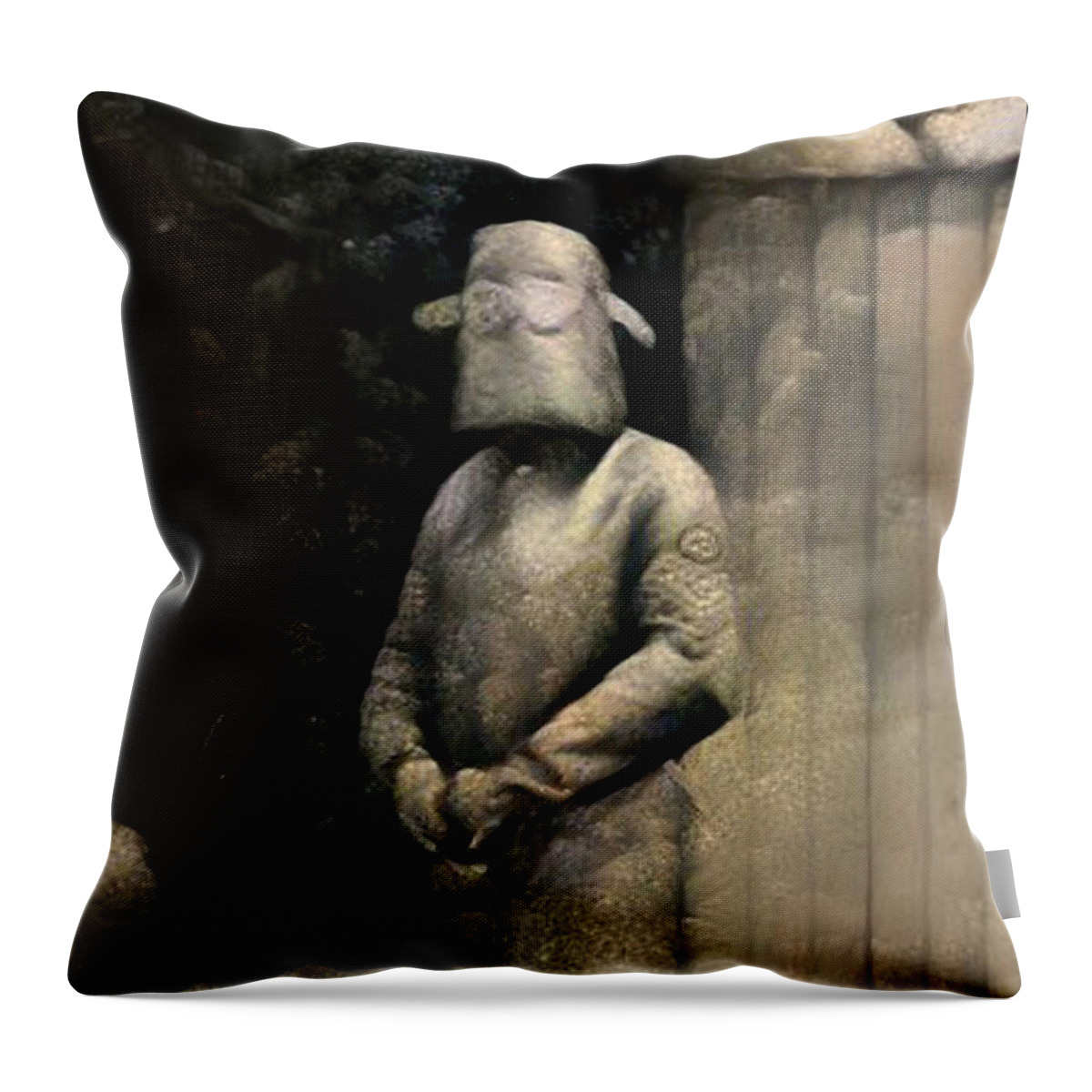 Mask Throw Pillow featuring the digital art Rock Bottom by Matthew Lazure