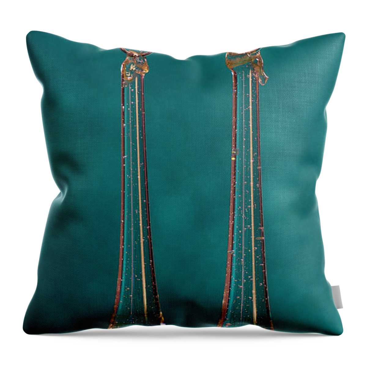 Fashion Throw Pillow featuring the photograph Rock crystal teardrop earrings from antique lamps glittering by Pablo Avanzini