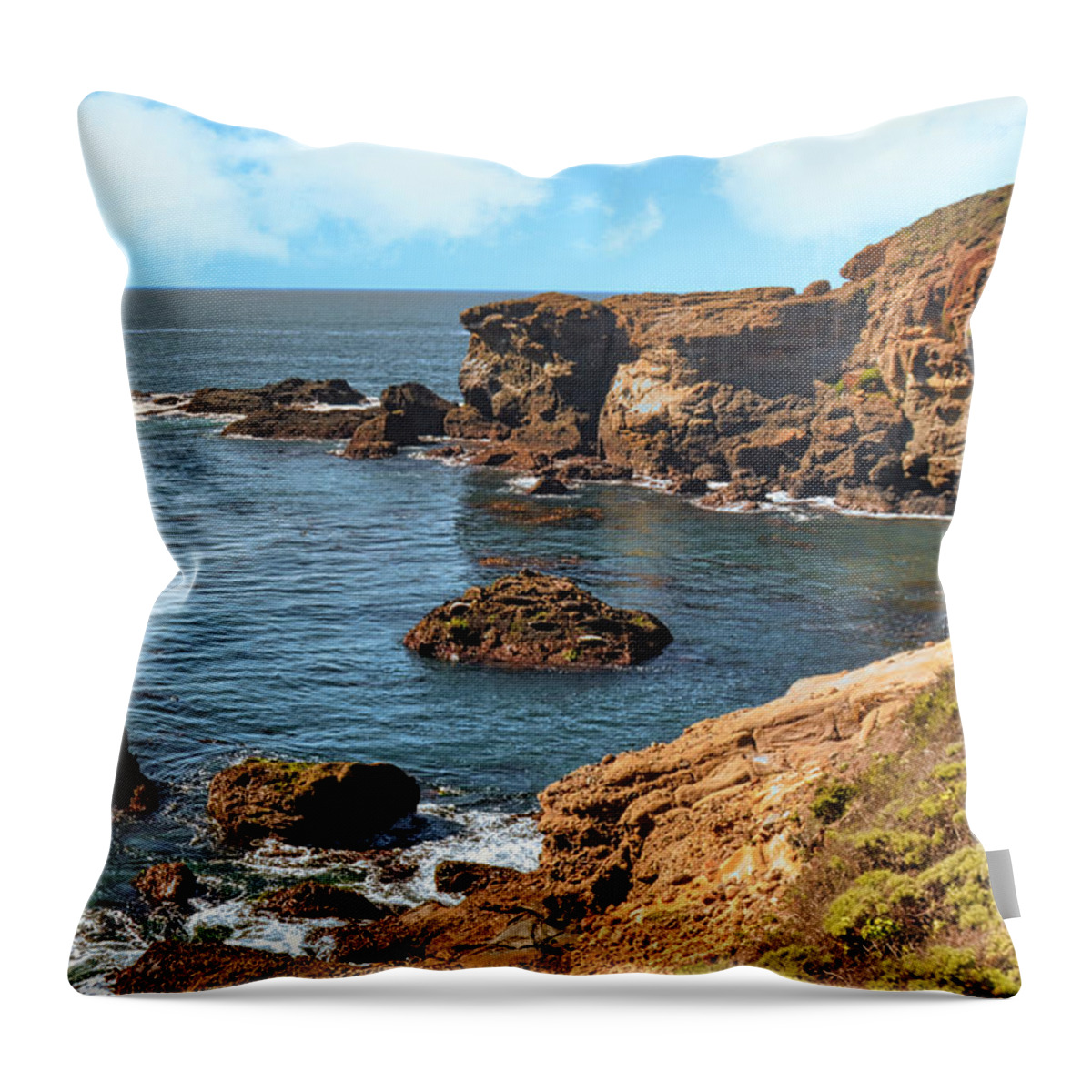Beach Throw Pillow featuring the photograph Rocky Cove in Big Sur by Matthew DeGrushe