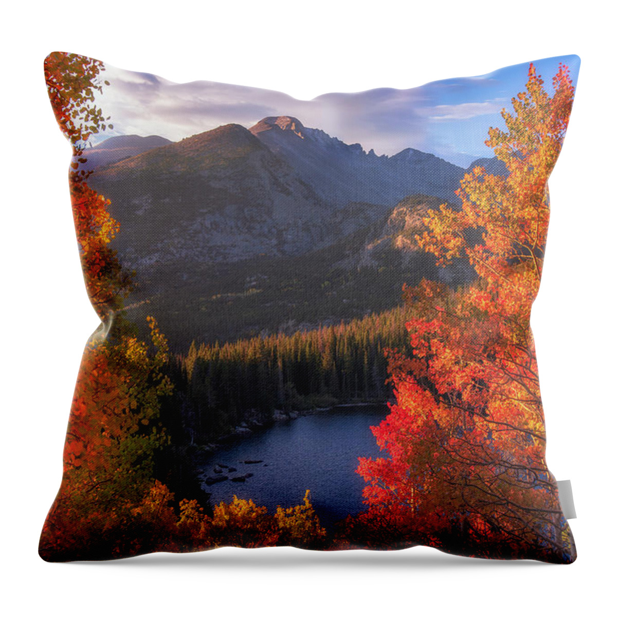 Fall Throw Pillow featuring the photograph Rocky Mountain Autumn by Darren White