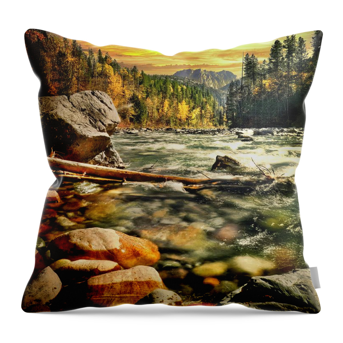 Sunset Throw Pillow featuring the photograph Rocky Mountain Sunset by Thomas Nay
