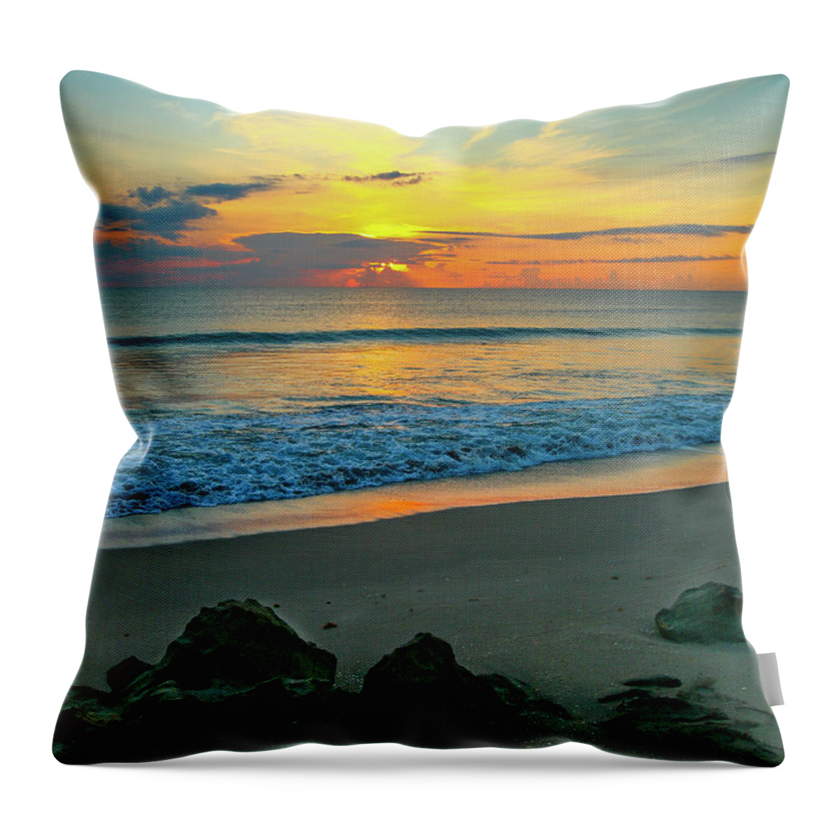 Sun Throw Pillow featuring the photograph Rocky Sunrise by Tom Claud