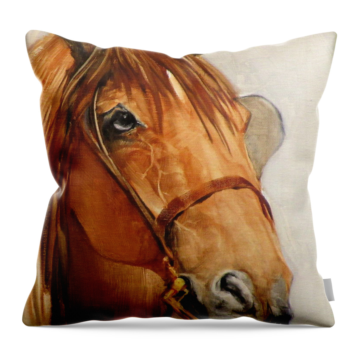 Horse Throw Pillow featuring the painting Roman by Gregg Caudell