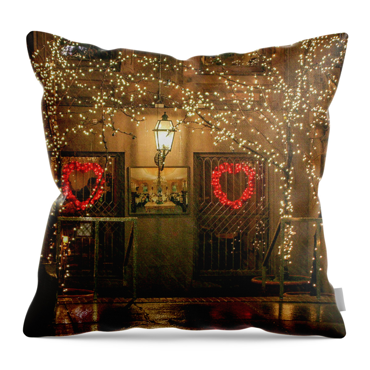 Night Photography Throw Pillow featuring the photograph Romantic Winter Night by Dale R Carlson
