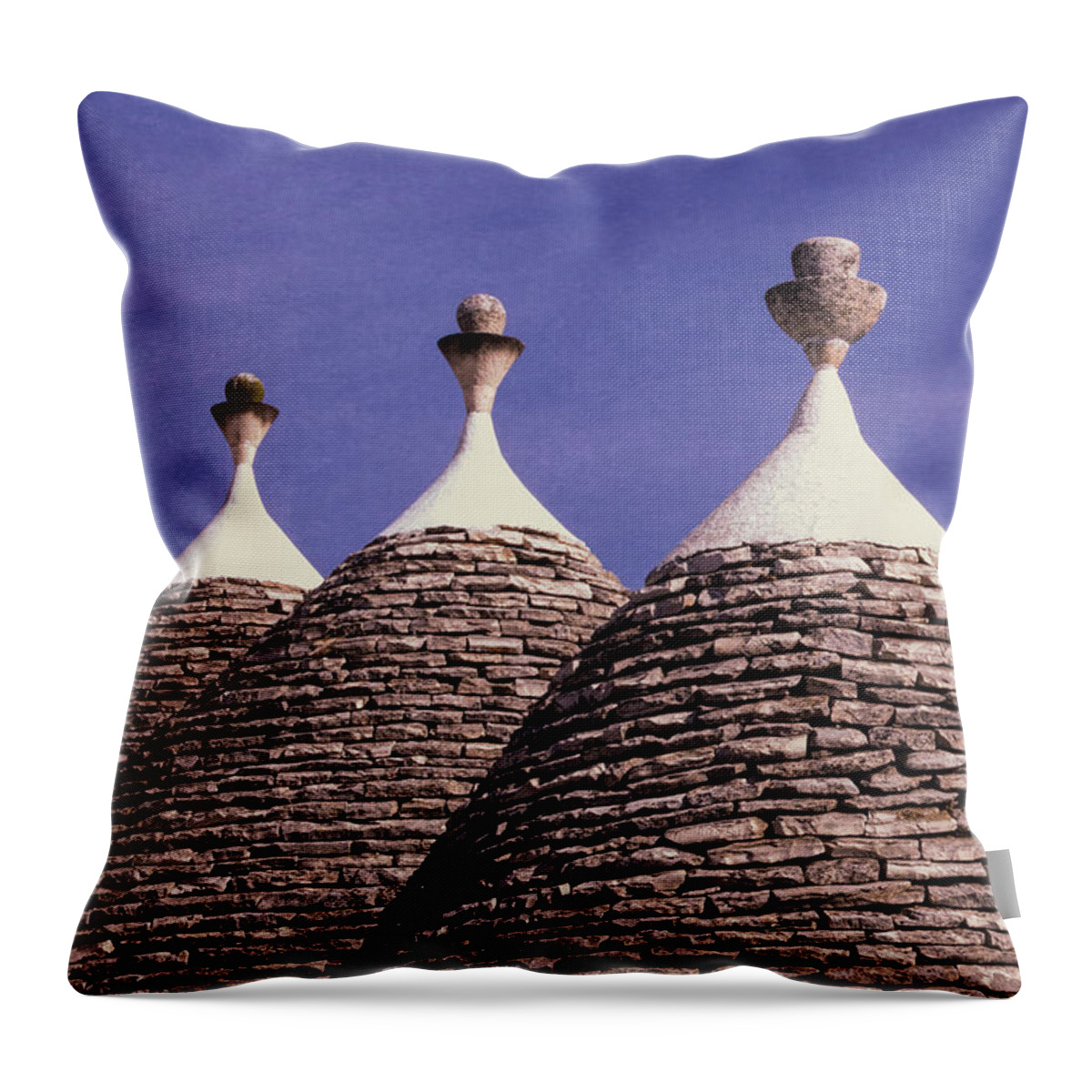 Alberobello Throw Pillow featuring the photograph Roofs Of Trulli Houses - Earthy by Elvira Peretsman