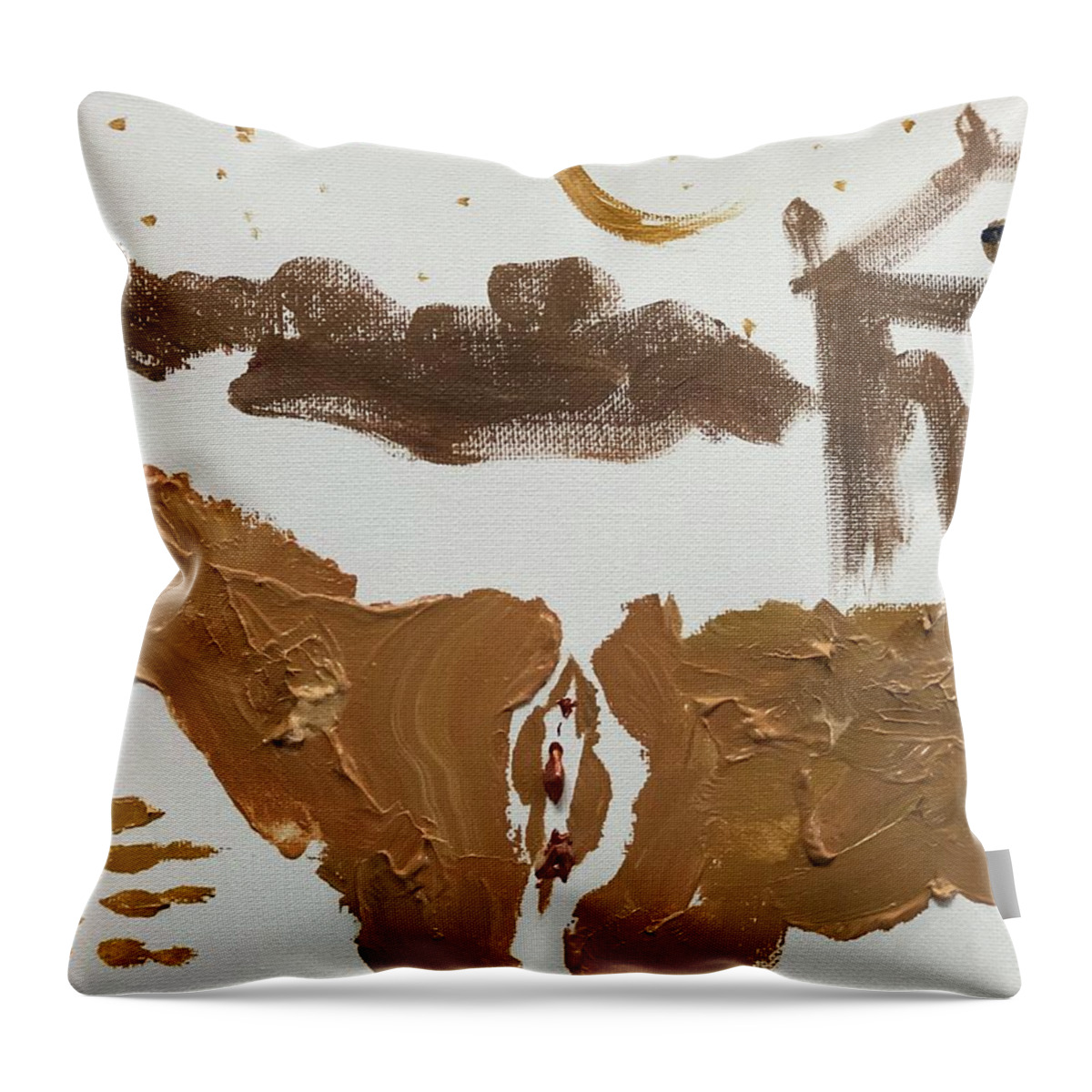 Tamar Throw Pillow featuring the painting Rooftop Fallout by Bethany Beeler