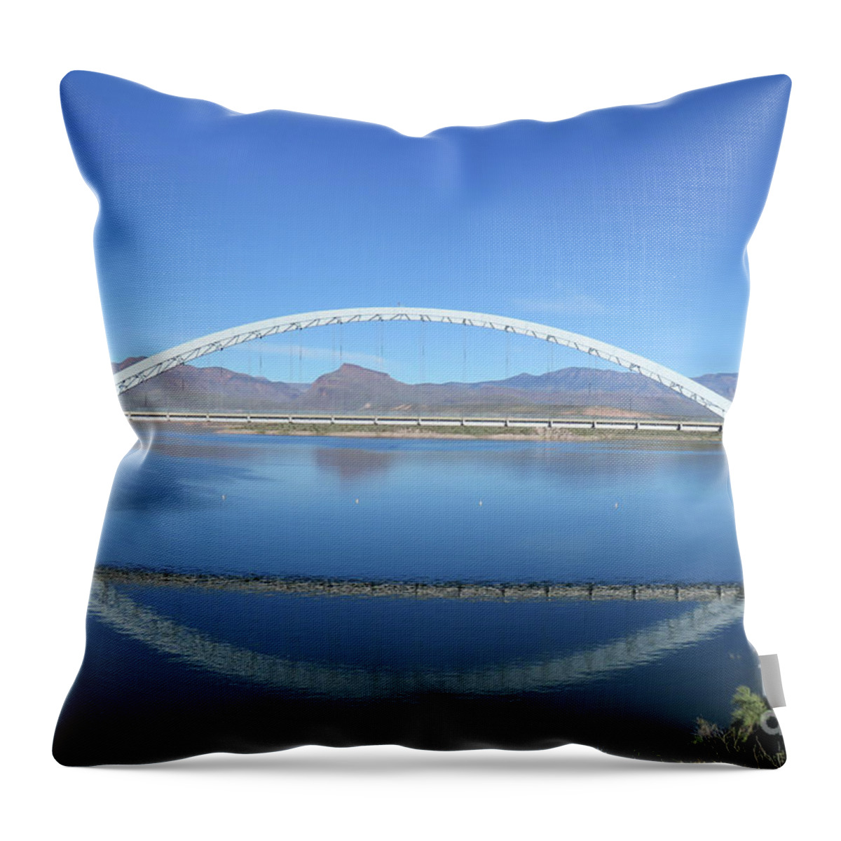Reflection Throw Pillow featuring the photograph Roosevelt Reflection by Mary Mikawoz