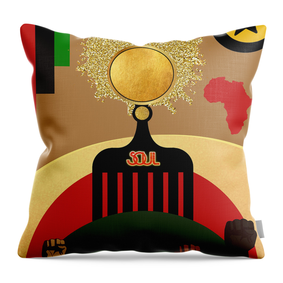 Roots Throw Pillow featuring the mixed media Rooted Soul by Canessa Thomas