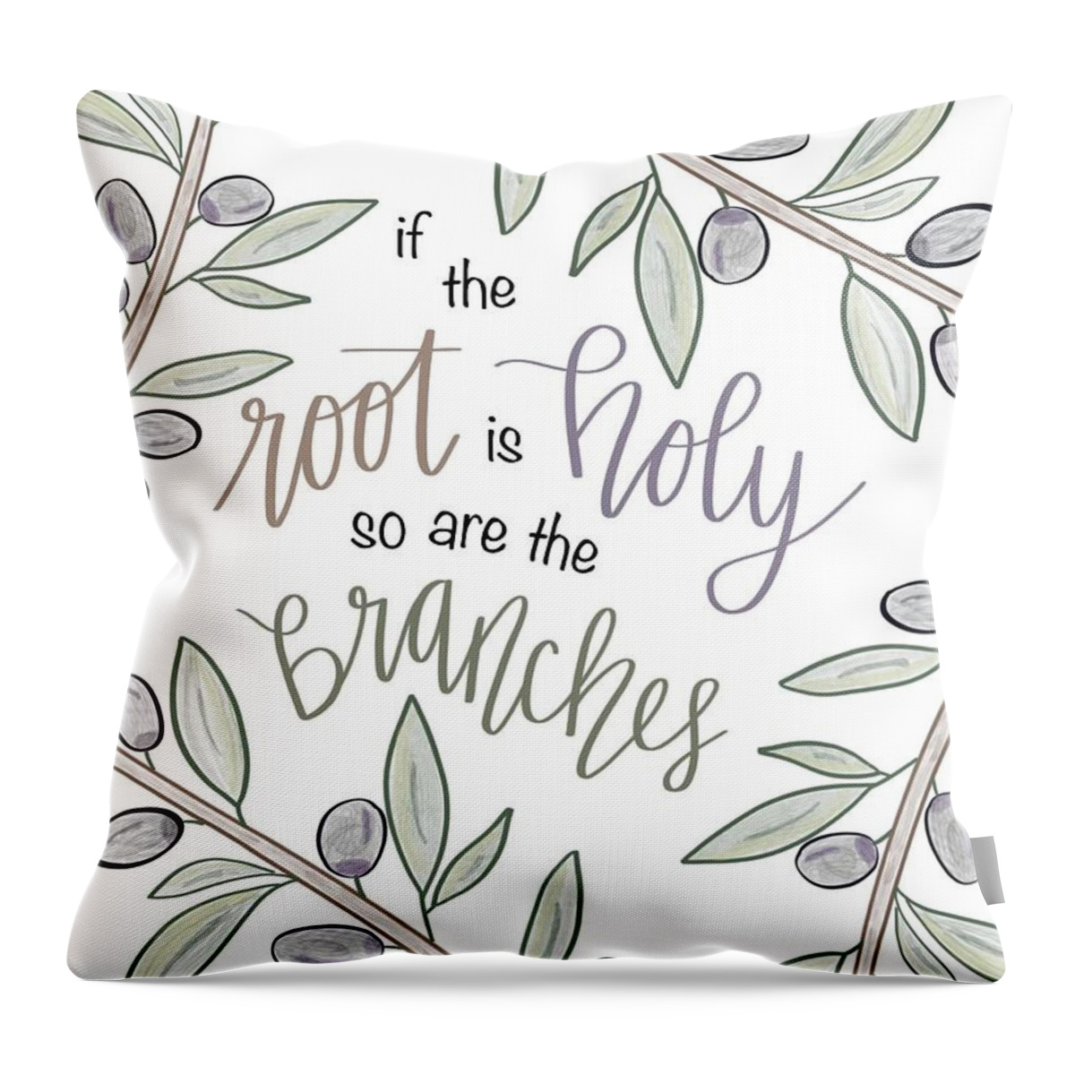  Throw Pillow featuring the drawing Roots by Stephanie Fritz